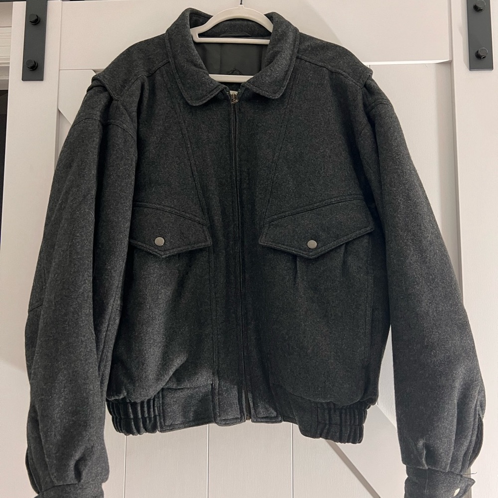St. John’s bay wool bomber jacket.